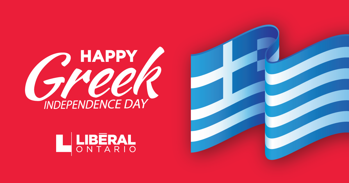 Statement From Steven Del Duca Celebrating Greek Independence Day 